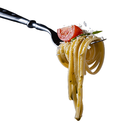 Vork met pasta bij Casa di Pasta